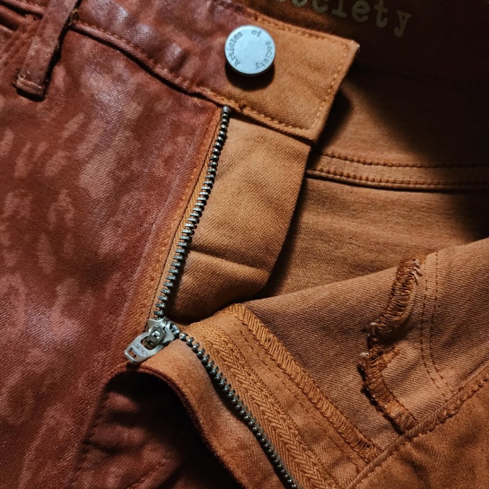 Articles Of Society Rust Leopard Print Coated Hig… - image 4